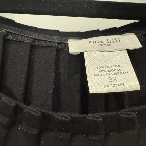 Kate Hill Black Short-Sleeve Top EUC - Picture 5 of 5